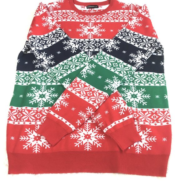 Ugly Christmas Sweater Ski Lodge Fair Isle Snowflakes Winter Sweater Unisex EUC - Picture 5 of 11